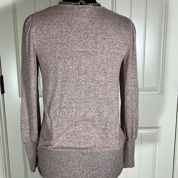 Apt 9 Blush and Black Lightweight Sweater- Women’s M - Picture 2 of 6